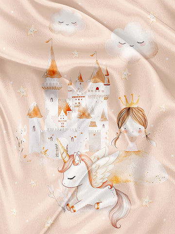 Panel for Napkin and Blanket Dream of princess and unicorn