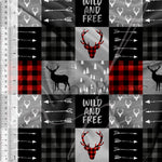 Patchwork Cerf Wild and free rouge