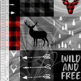 Patchwork Cerf Wild and free rouge