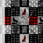 Patchwork Loup Wild and free rouge