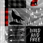 Patchwork Loup Wild and free rouge