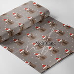 Christmas brown bear taupe background