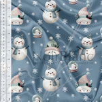 Snowman and magic ball blue gray background